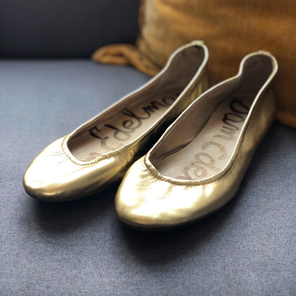 Sam Edelman Gold Ballet Flats